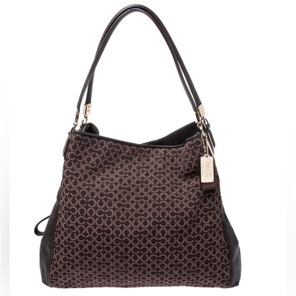 Coach Brown Signature Canvas Edie 31 Shoulder‎ Bag
